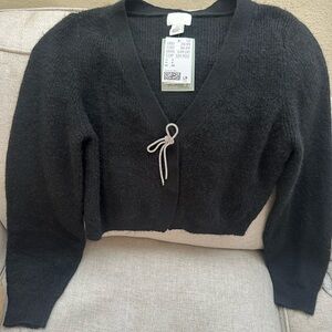 H&M RHINESTONE-BOW Cardigan